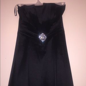 Black strapless dress